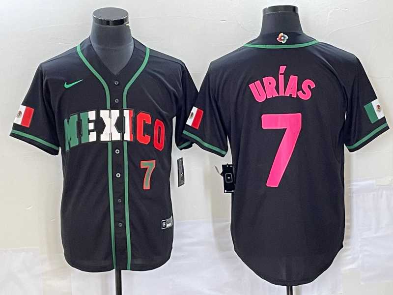 Men's Mexico Baseball #7 Julio Urias Number 2023 Black World Baseball Classic Stitched Jersey2,We sell and wholesale Men's Mexico Baseball #7 Julio Urias Number 2023 Black World Baseball Classic Stitched Jersey2 on line form chian!